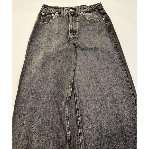 Dissh Wide Leg Jeans in Washed Black